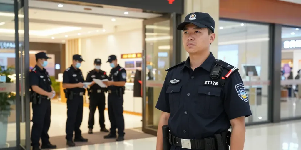 Security Guards providing local services at a community mall.