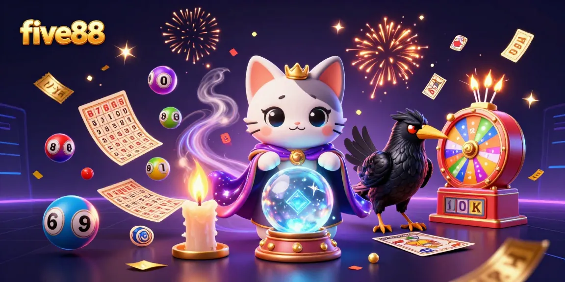 Engage with five88's vibrant casino scene featuring a mystic fortune teller and more.