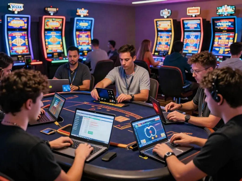 Players enjoying online casinos that accept credit cards in a vibrant gaming environment
