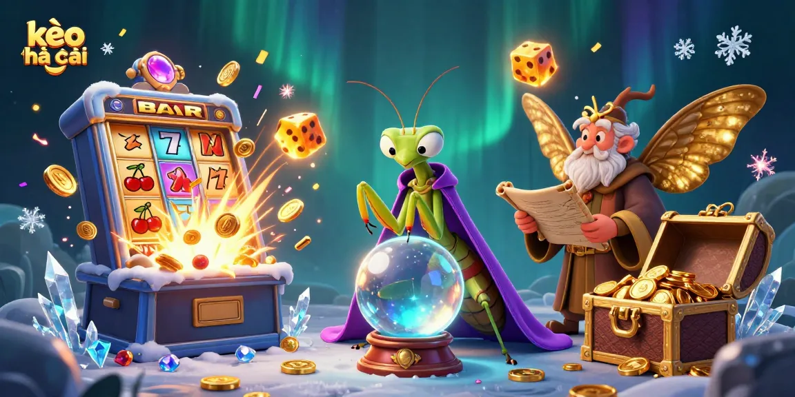 Bet on kèo nhà cái and explore an ultra-detailed 3D casino scene with winning symbols and fortune tellers.