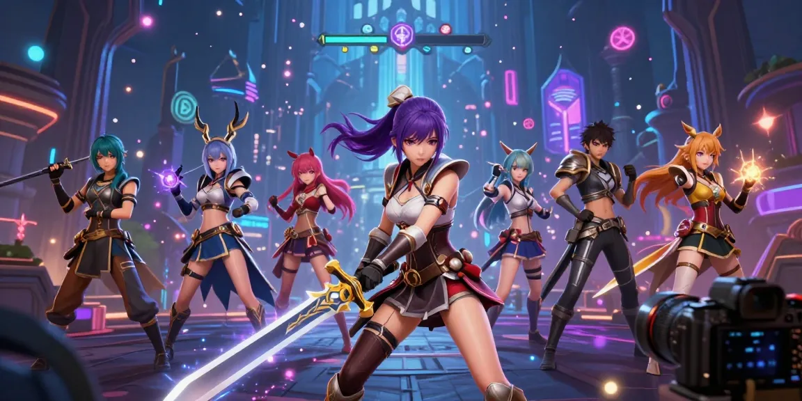 Ecchi game featuring diverse characters in an immersive online gaming experience with vivid graphics and magical effects.