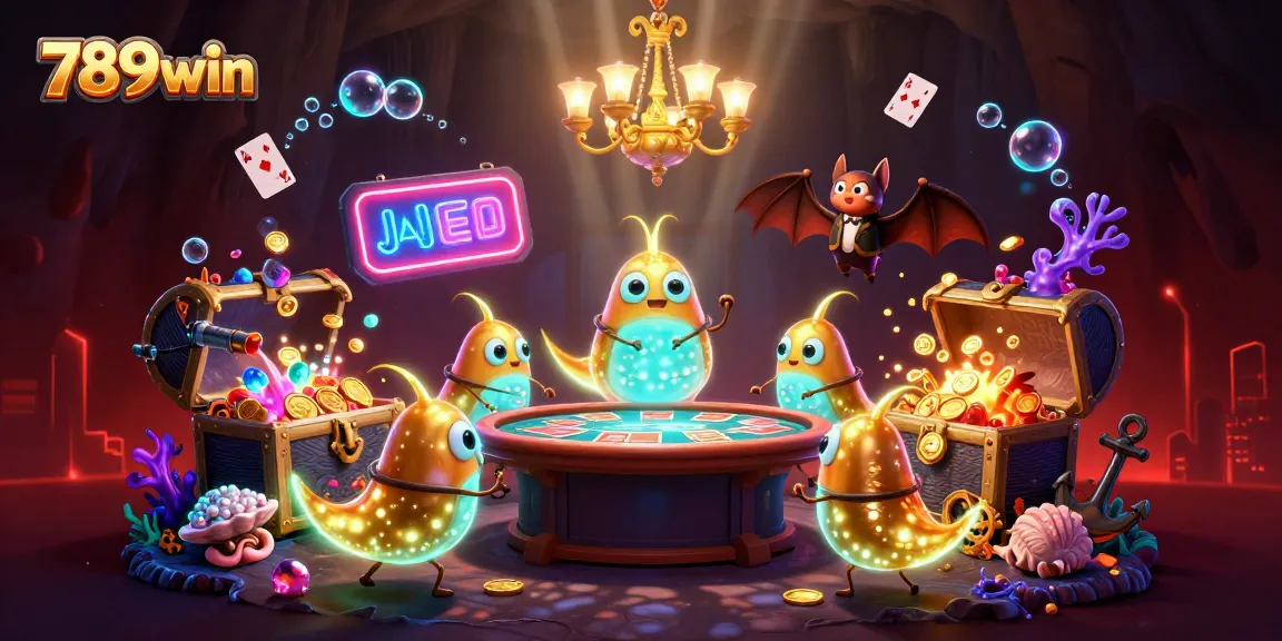 Experience immersive gaming at 789win's vibrant casino scene illuminated by bioluminescent glowworms.