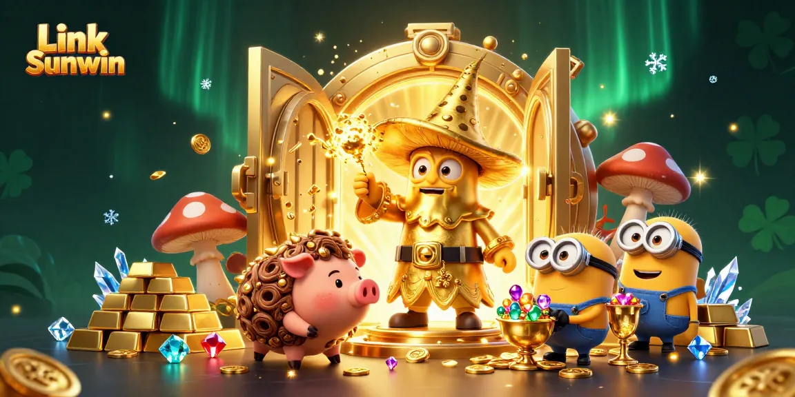 Join the treasure hunt with the Link Sunwin wizard, hunting for riches overflowing with gold and gems.