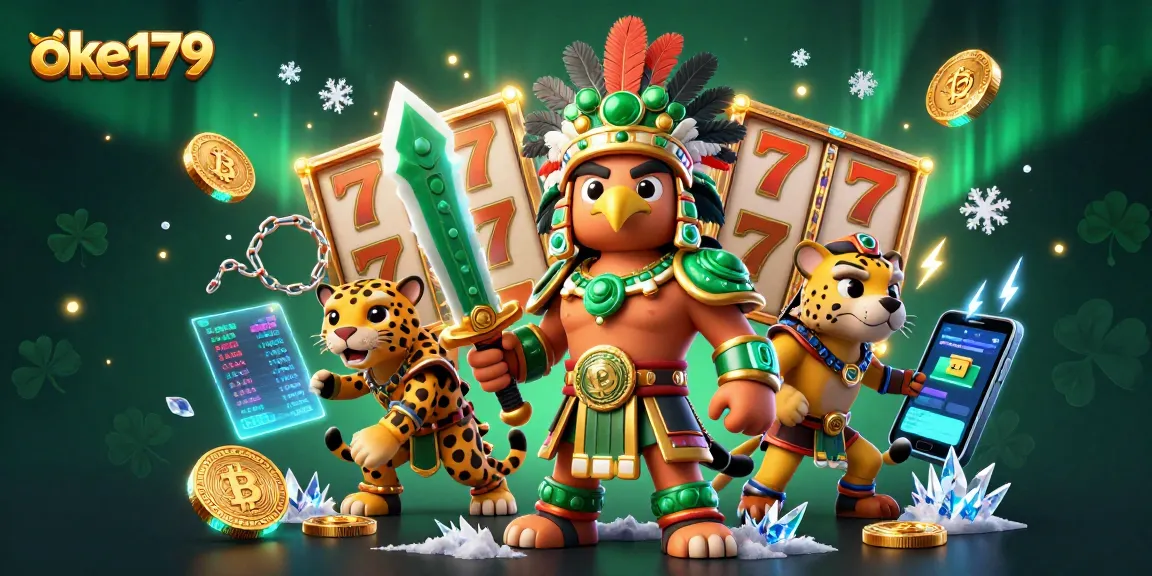 Experience excitement at oke179 with Aztec warriors armed for a thrilling slot battle.