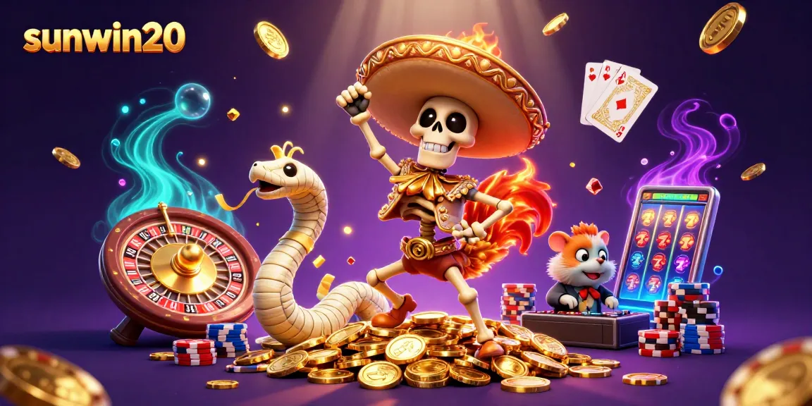 Experience thrilling gameplay with sunwin20 in a vibrant casino scene featuring exciting characters and elements.